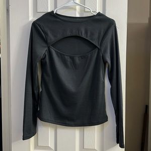 Dark gray cut out top